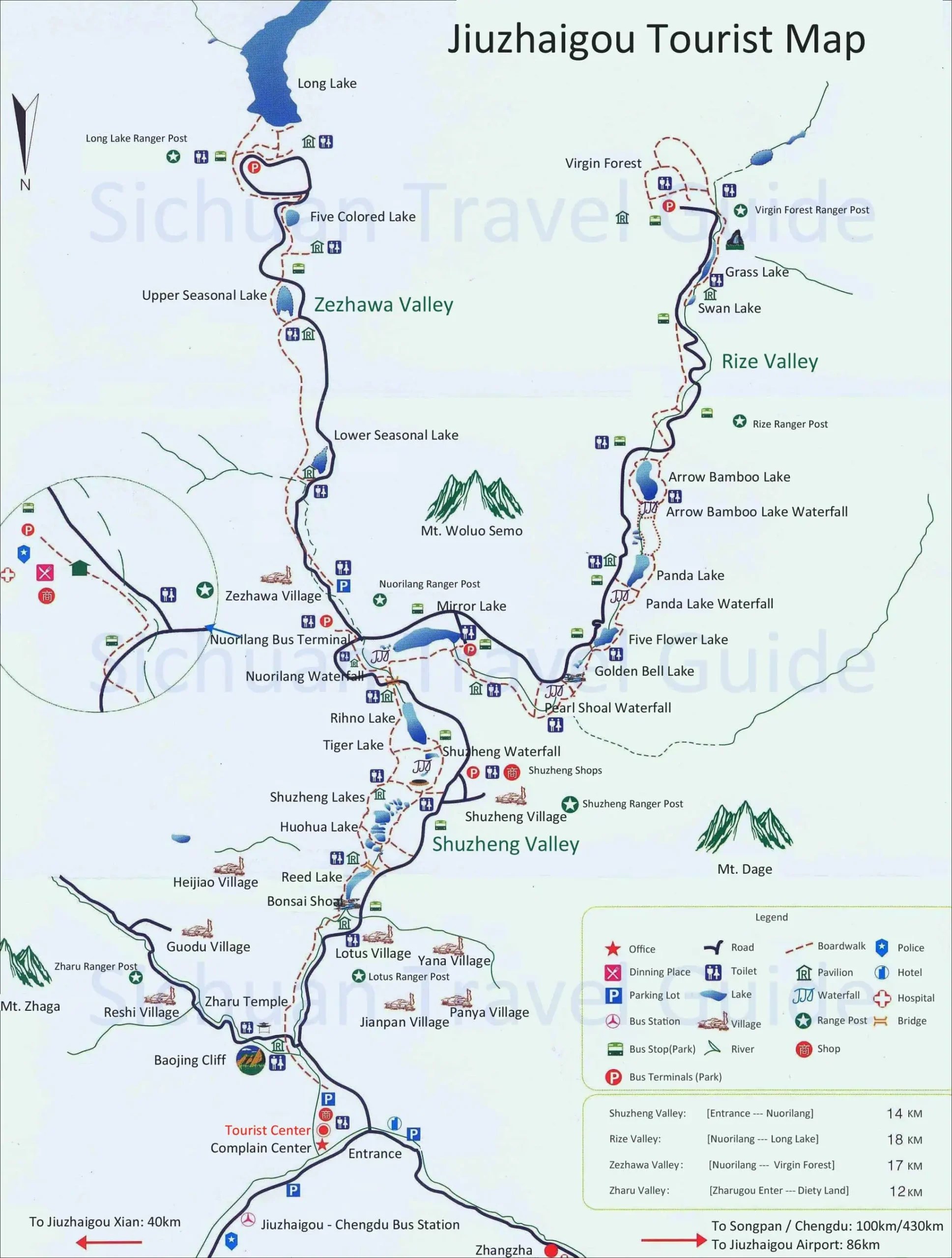 jiuzhaigou attraction map scaled