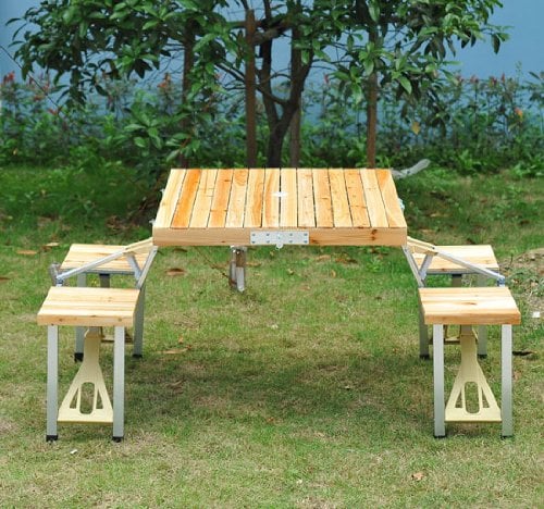 Foldable picnic table