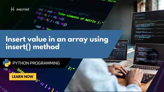 Insert value in an array using insert() method