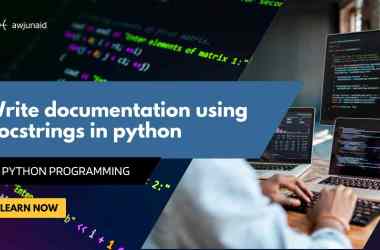 Write documentation using docstrings in python