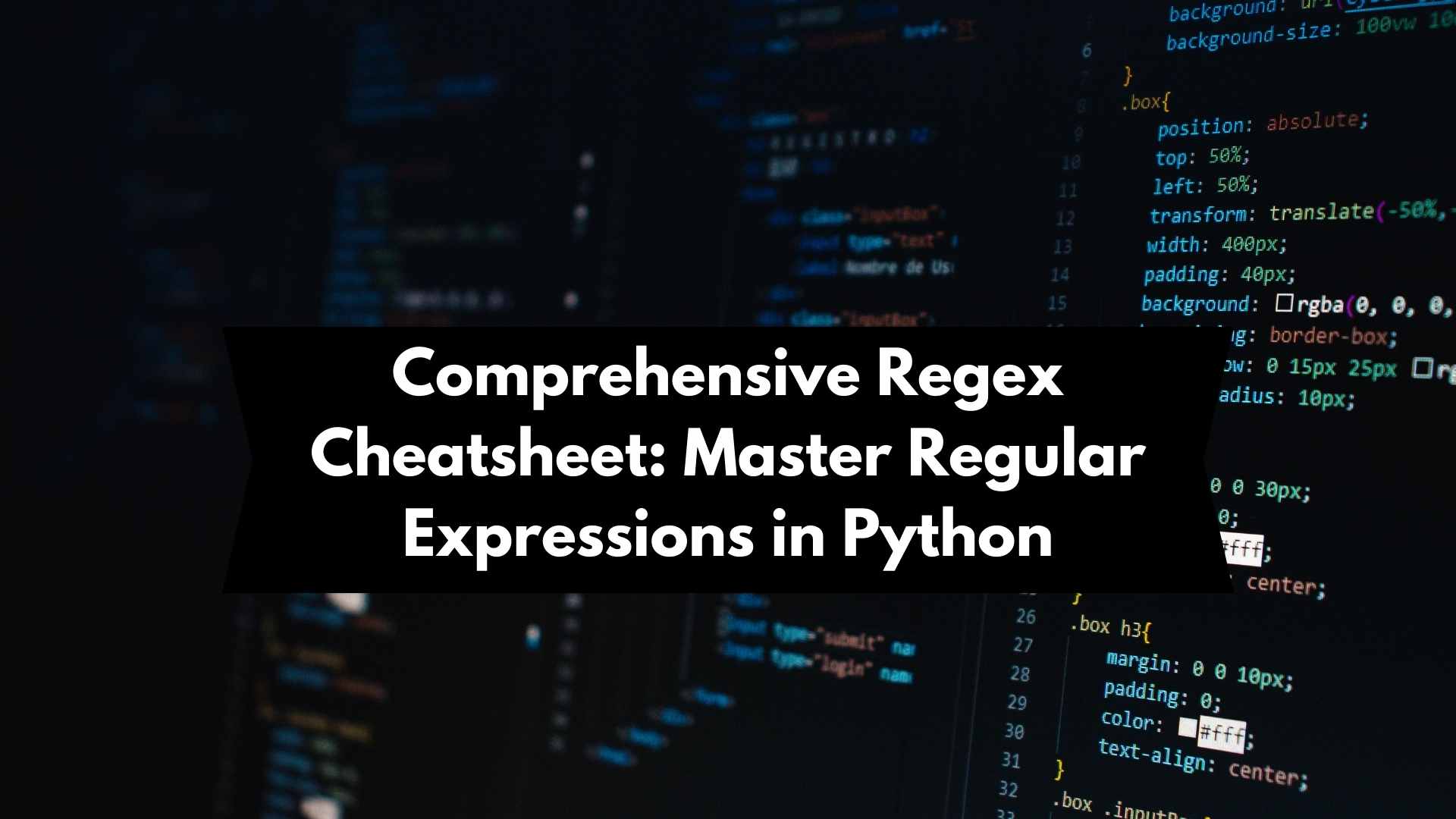 Comprehensive Regex Cheatsheet Master Regular Expressions in Python