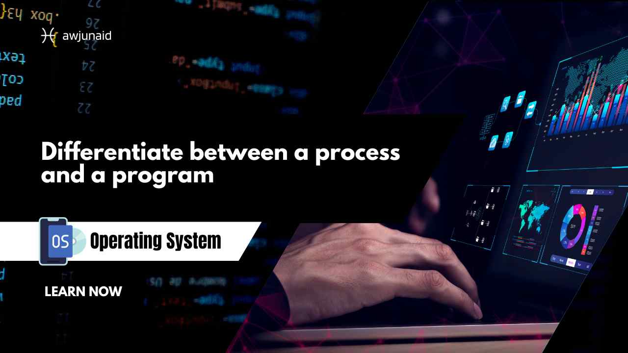 Differentiate between a process and a program