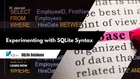 Experimenting with SQLite Syntax