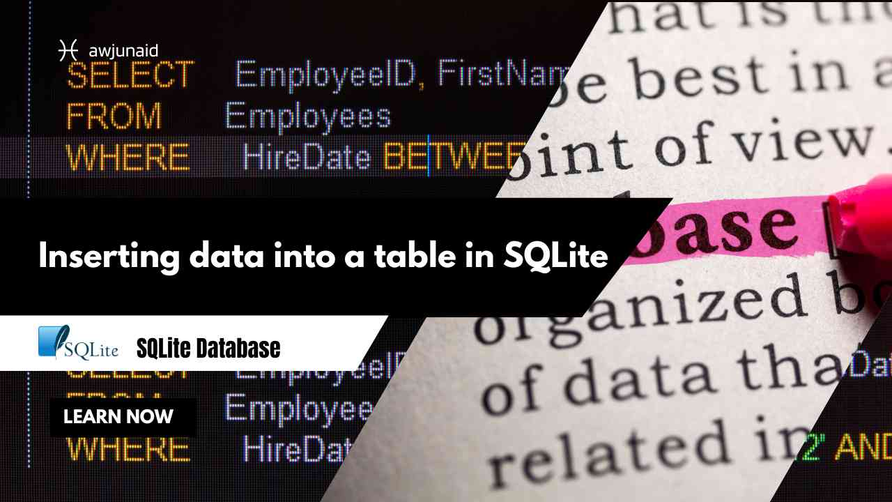 Inserting data into a table in SQLite