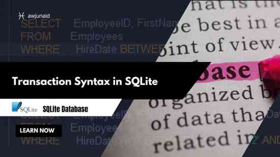 Transaction Syntax in SQLite