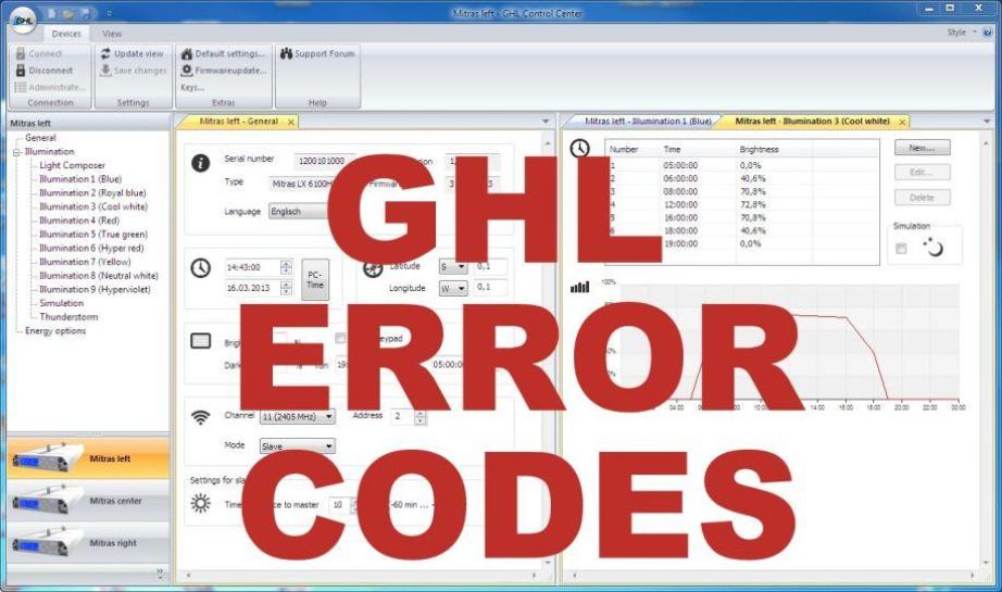 GHL Error Codes