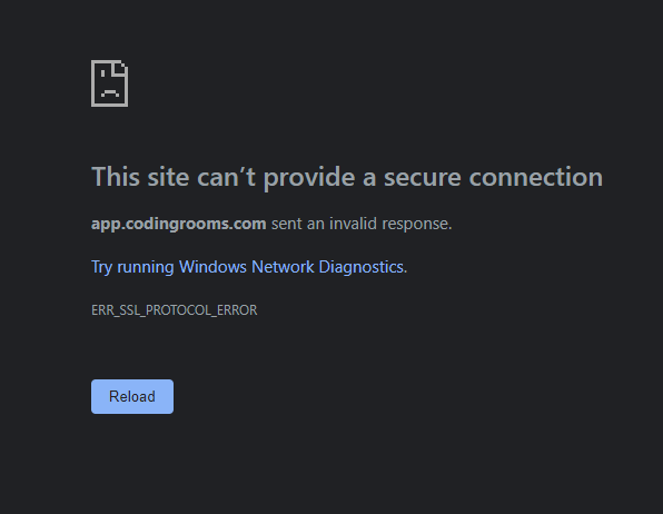 err_ssl_protocol_error fixed for now