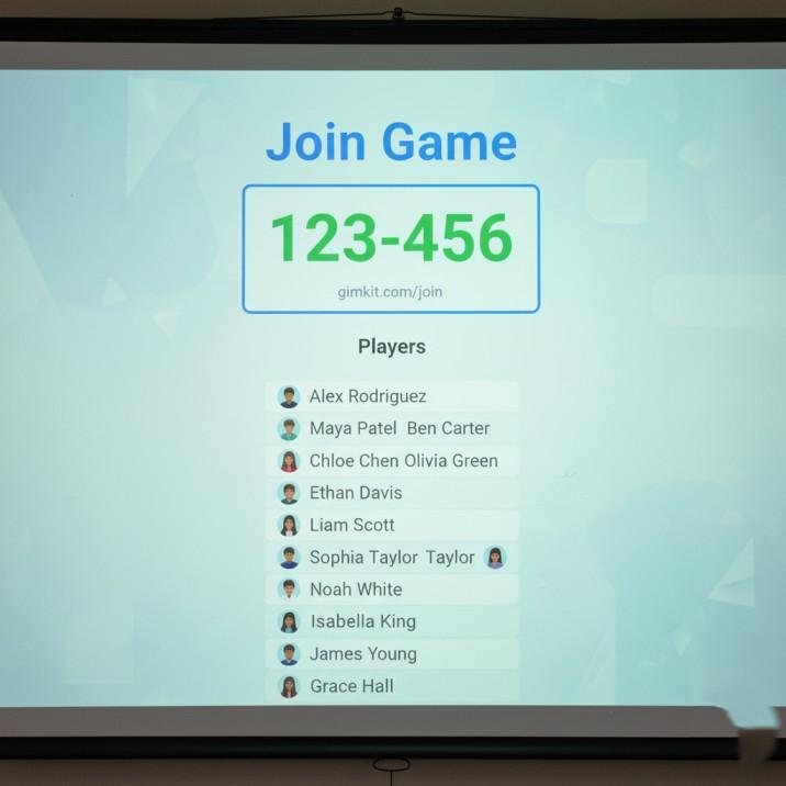 How to Create a Gimkit Game: Step by Step Guide 3 Gimkit host guide showing the live join code and student names connecting to the session