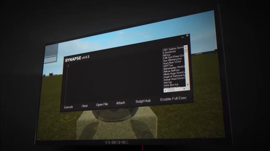 The Complete Guide to Synapse X: The Former Titan of Roblox Scripting 2 Synapse X executor-style interface on a monitor with buttons like Execute, Attach, and Script Hub.