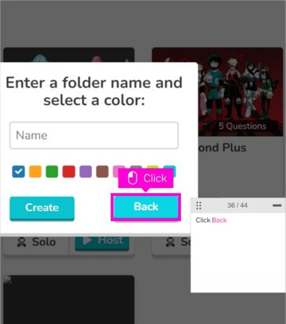 Blooket Dashboard: How to Use It (Complete 10-Step Guide) 10 Blooket dashboard step 10: name a folder and pick a color