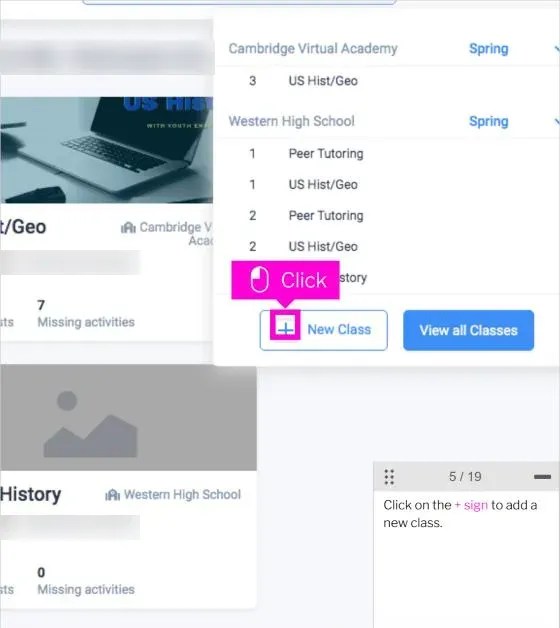 Ekadence Create Class: How to Create a Class and Add Modules 3 Ekadence create class step 4: click the plus sign next to New Class in the course menu