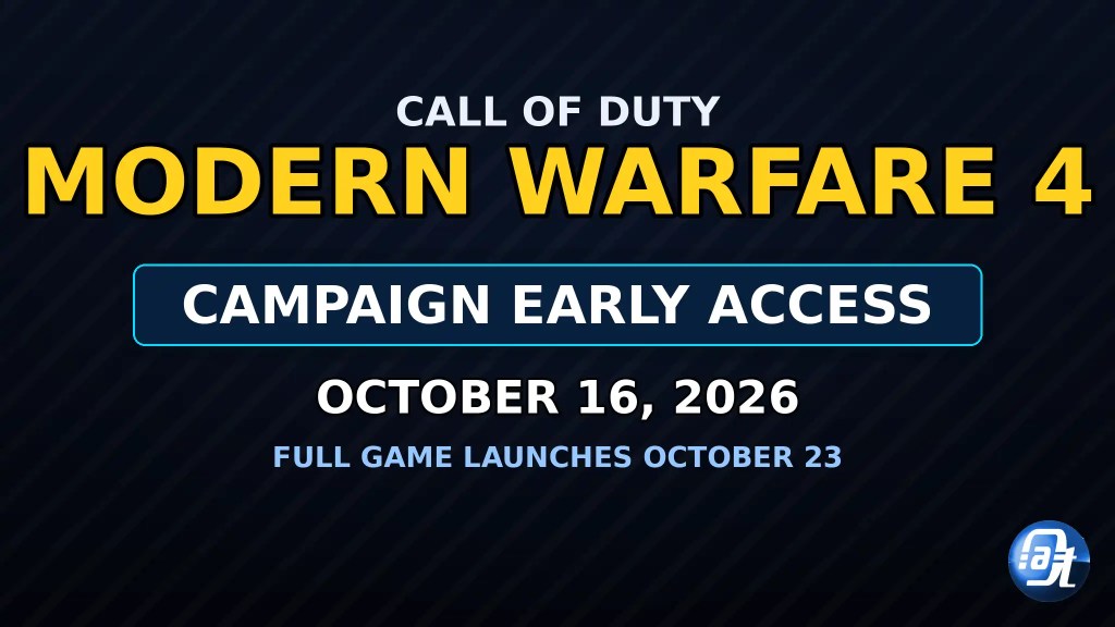 Modern Warfare 4 campaign early access release date and time featured graphic