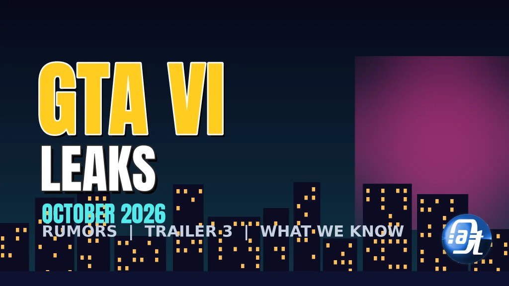 GTA 6 Leaks October 2026 roundup graphic with city skyline and AxeeTech logo