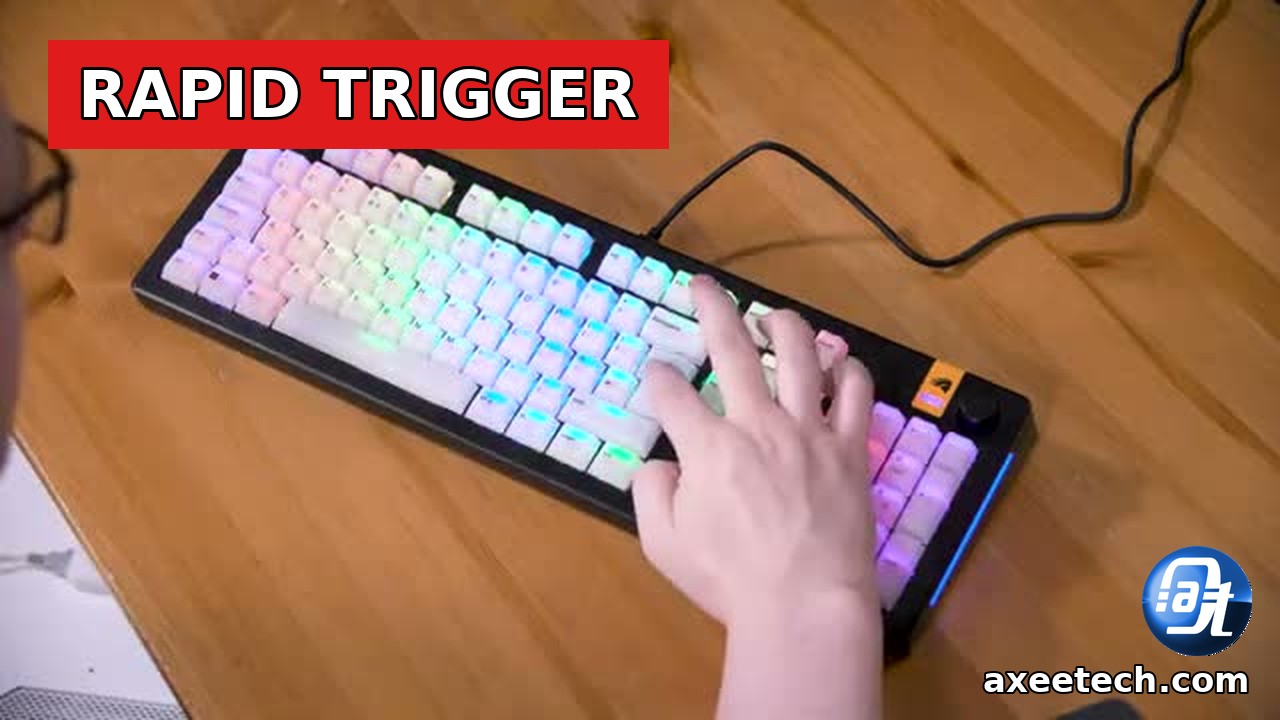 Concept visual of rapid trigger on hall effect switches resetting the instant you lift