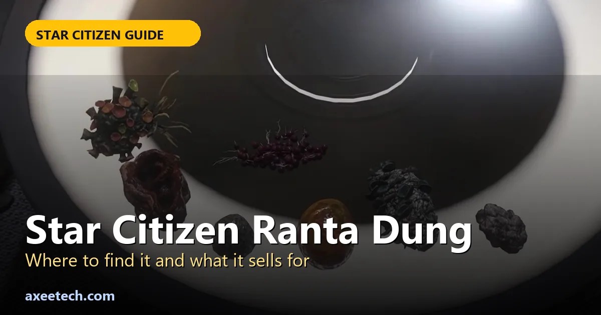 Star Citizen Ranta Dung guide: harvestable items shown on a white dish