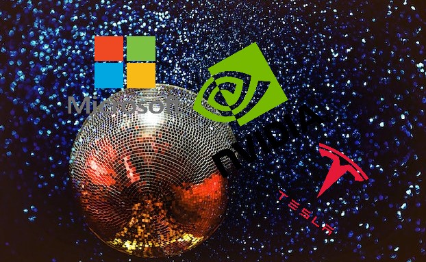 Dazzling Disco Ball lighting up the Stock Market Dance Floor.