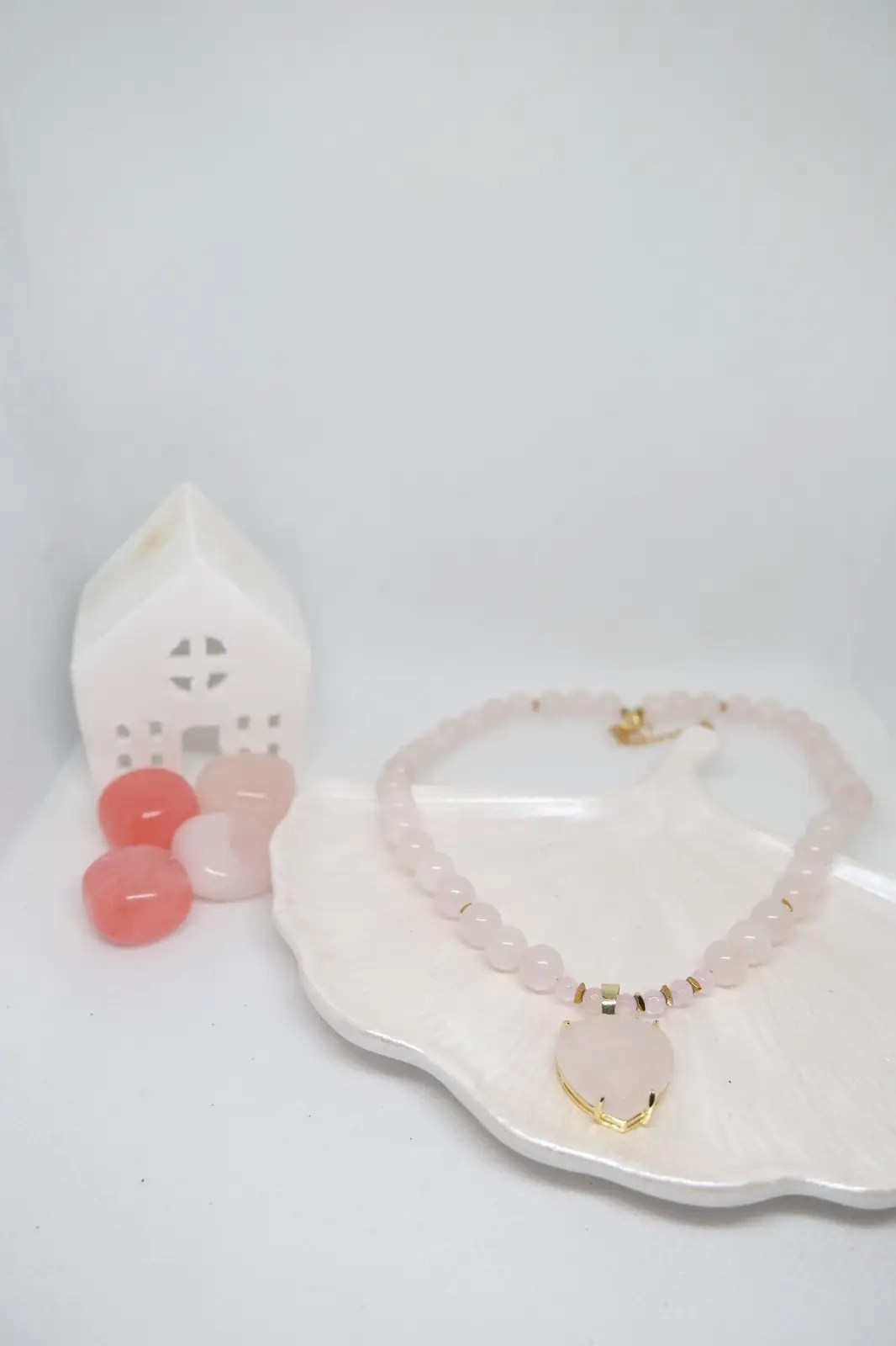 Pembe Kuvars Sevgili Kolye ✨ Aşkın Taşı ✨ - Görsel 2