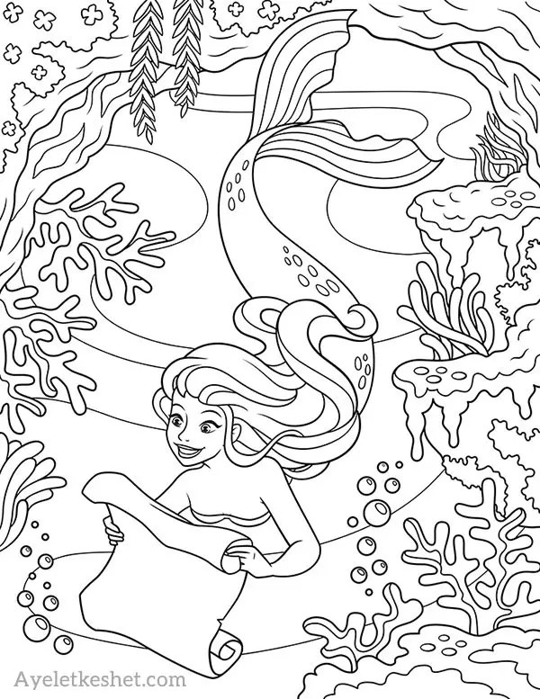 free mermaids coloring pages ayelet keshet