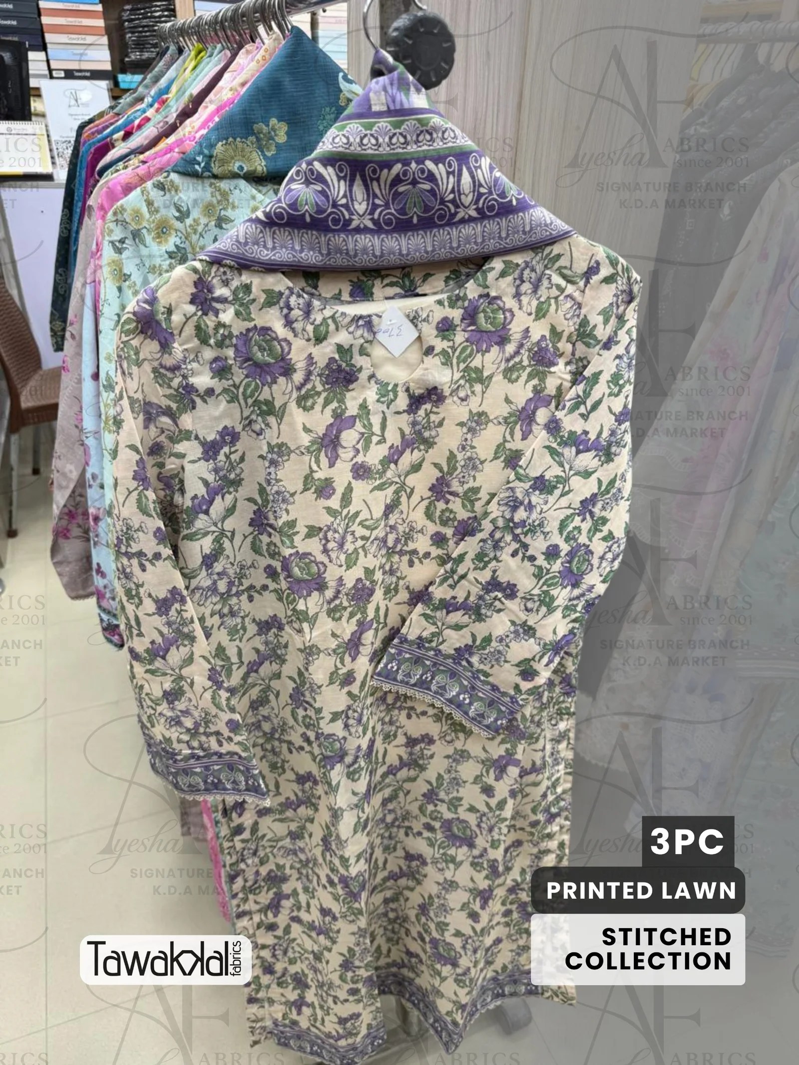 tawakkal 3pc stitched lawn collection