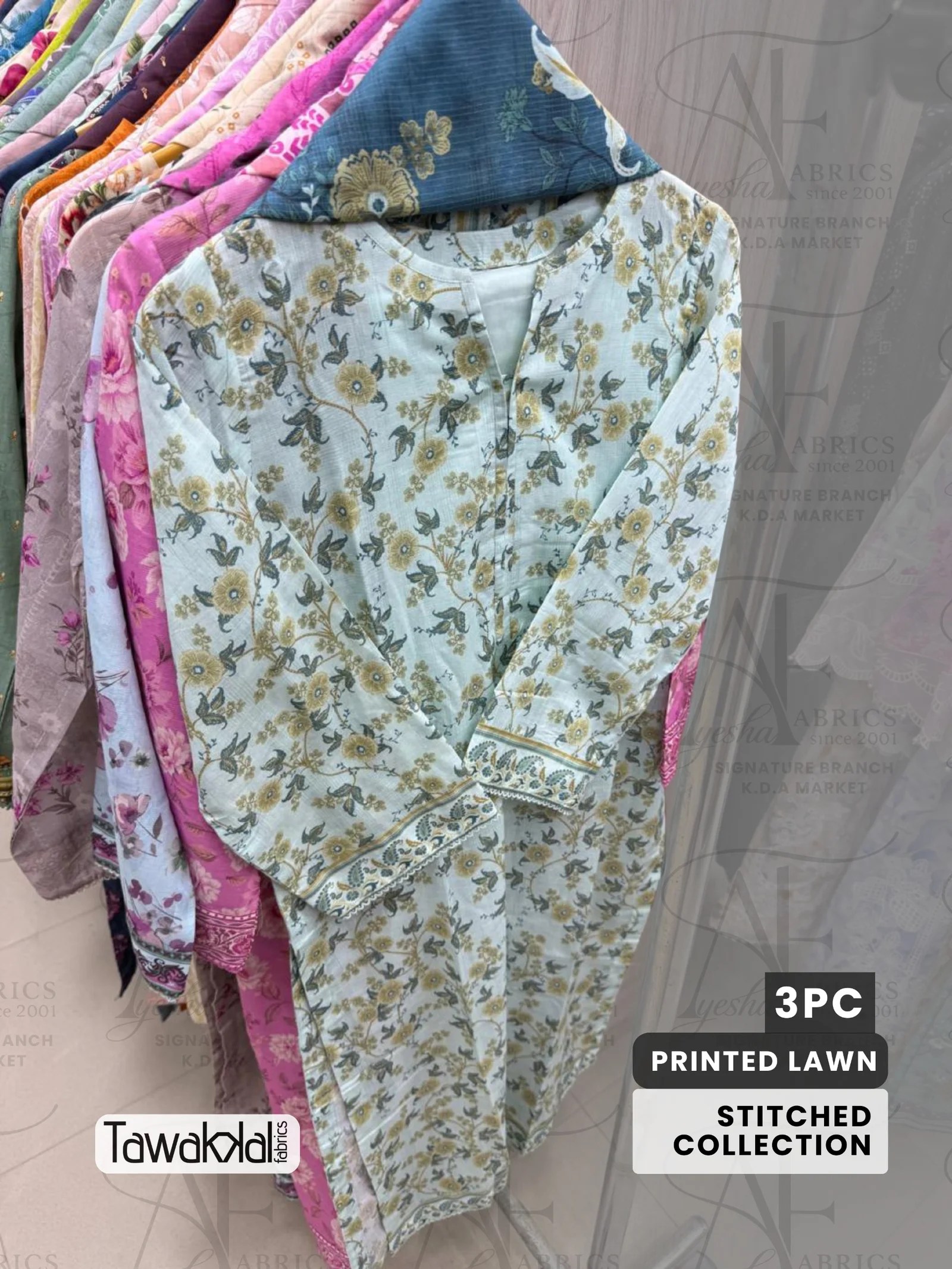 tawakkal 3pc stitched lawn collection