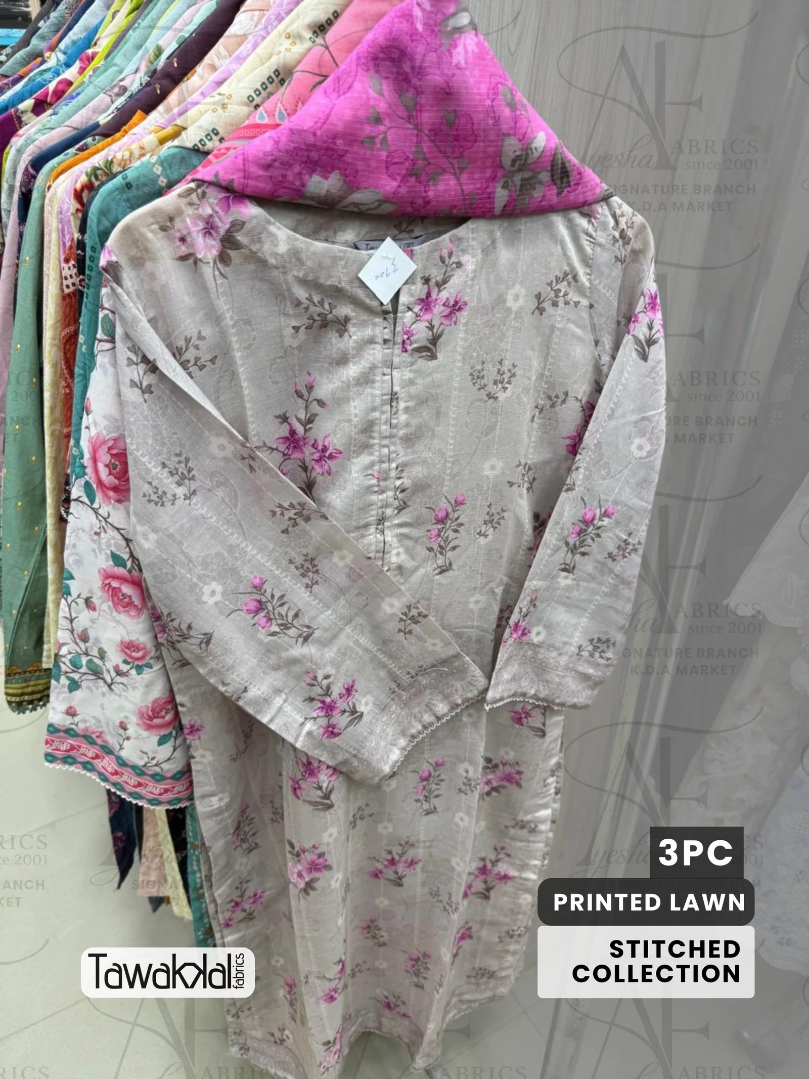 tawakkal 3pc stitched lawn collection