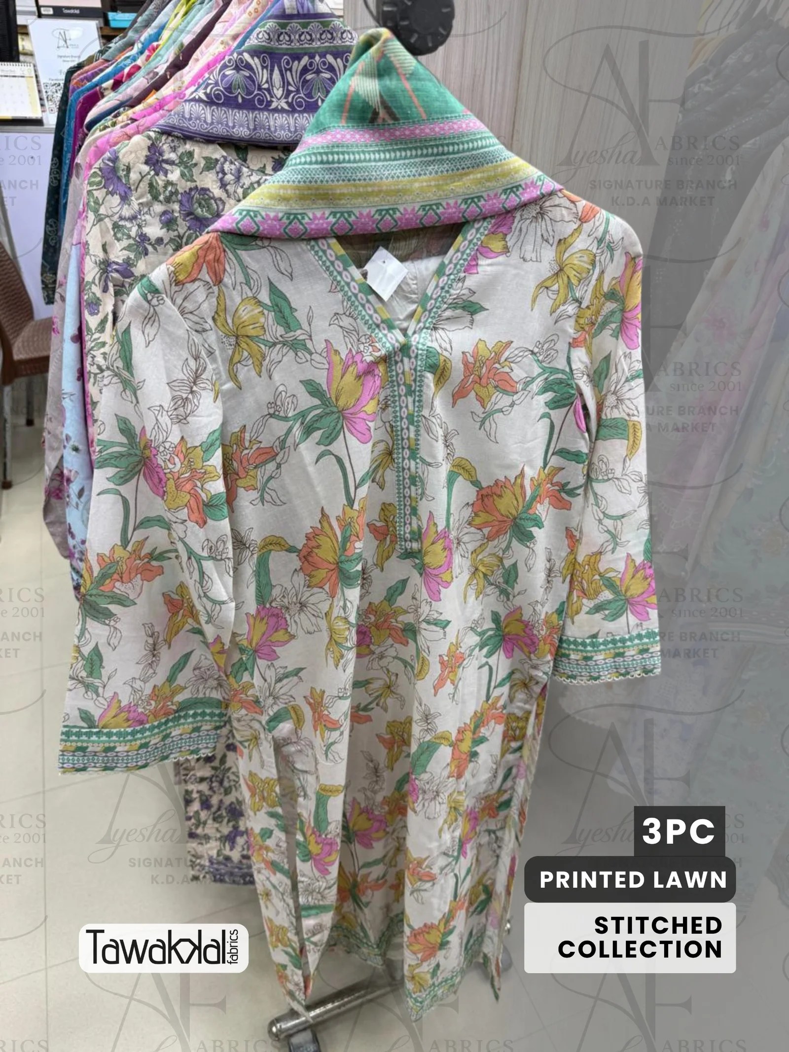 tawakkal 3pc stitched lawn collection