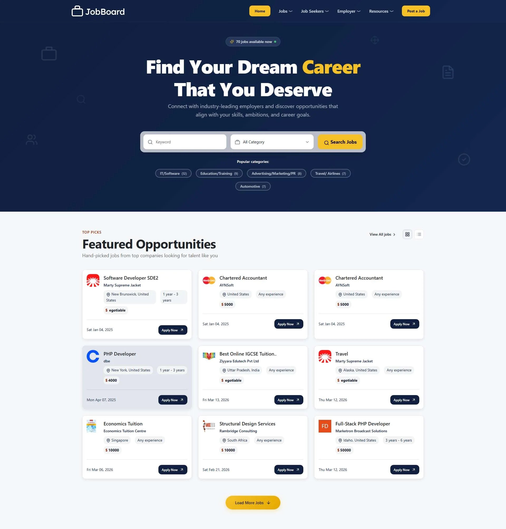 Job Board Theme 2 preview thumbnail