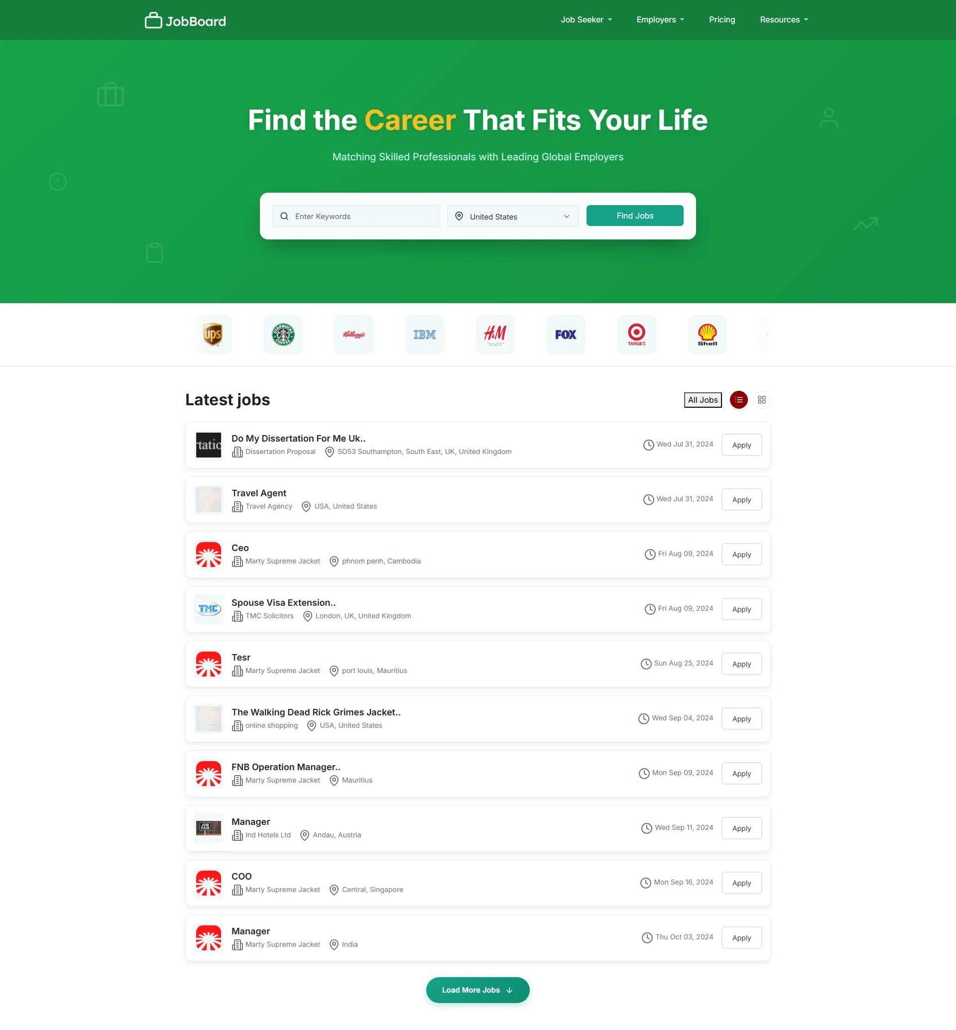 Job Board Theme 3 preview thumbnail