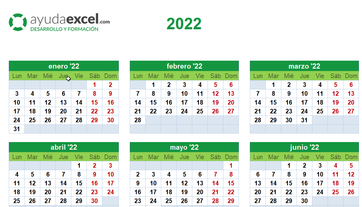 Excel 2023 Calendario