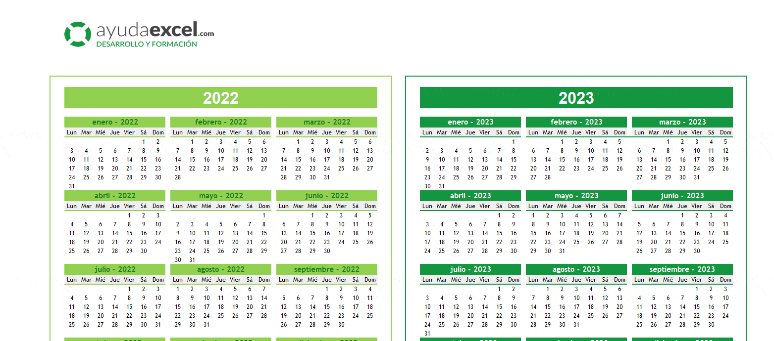 Free 2022 excel calendars templates. Plantillas Calendario Excel 2022 Ayuda Excel
