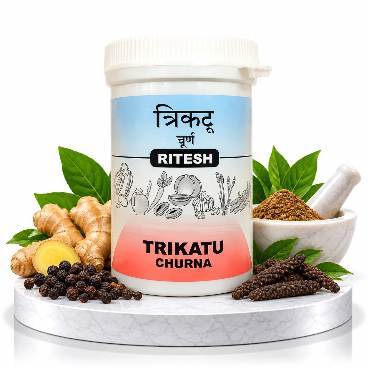 Ritesh Trikatu Churna 80g - Black Pepper, Long Pepper & Ginger