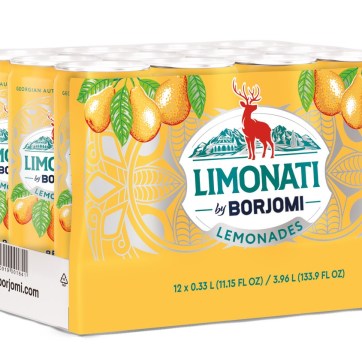 Лимонад Limonati by Borjomi: Груша, Тархун, Мандарин Аджарский, Цитрус газированный, 330мл