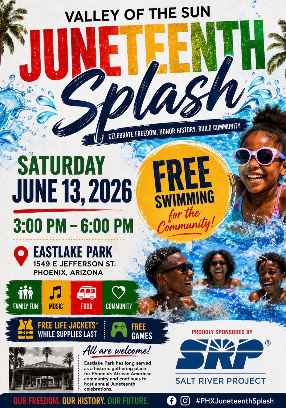 Free Swimming | June 13th 3pm – 6pm | Eastlake Park