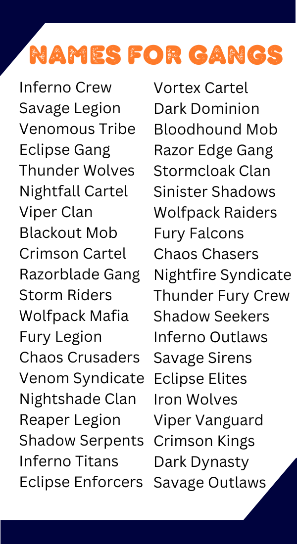Discover Cool And Creative Names For Gangs Unleash Your Gang S Names For Gangs 1 