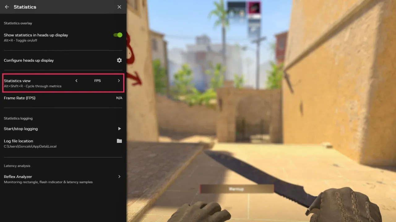 nvidia show cs2 fps