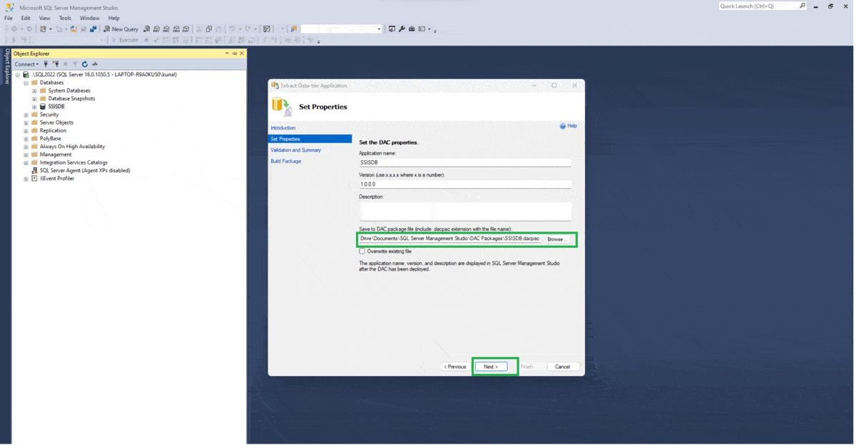 dacpac sql server database