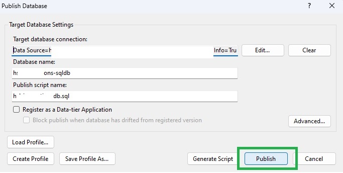 Deploy DACPAC to Azure SQL Database