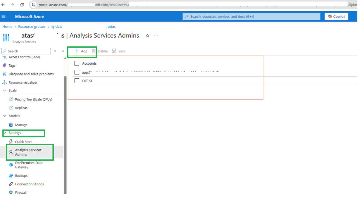 Azure Analysis Services Model Missing