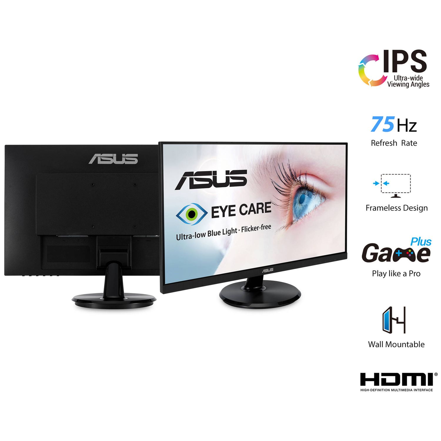ASUS VA24DQ 23.8 FHD IPS 1920×1080 16:9 Adaptive-Sync/FreeSync, Eye ...