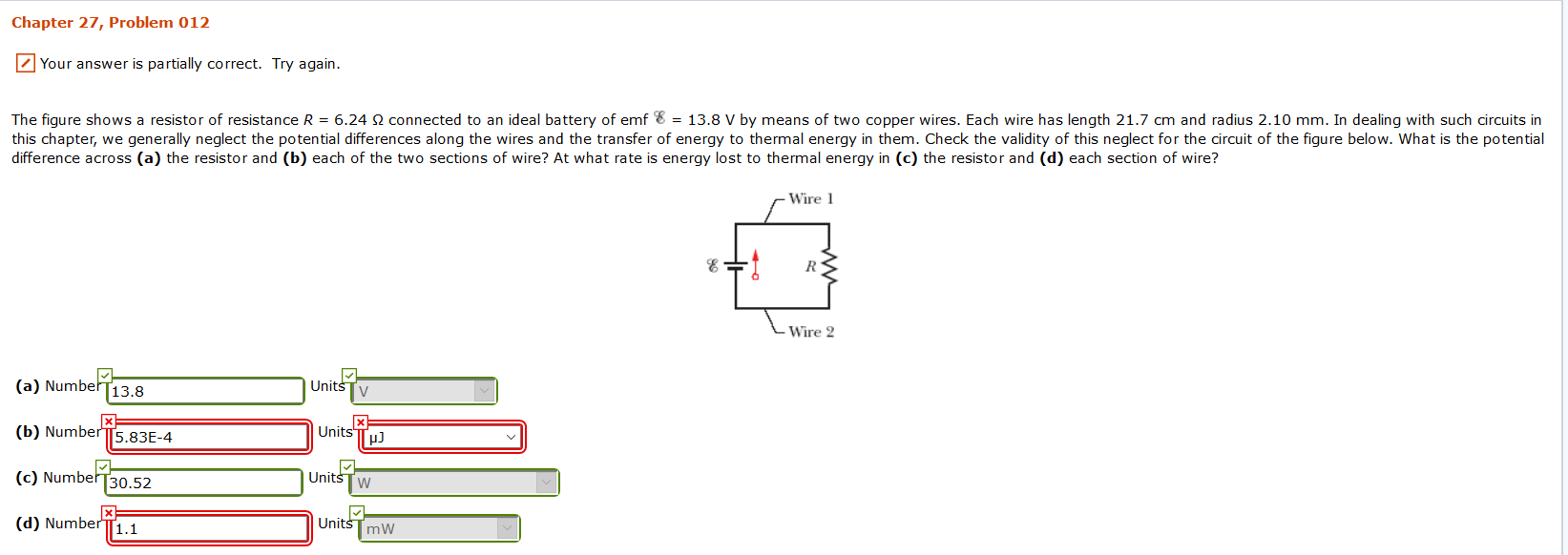 Solved The Figure Shows A Resistor Of Resistance R 6 24