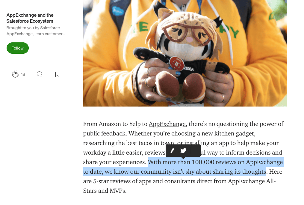 Salesforce AppExchange Number of Reviews