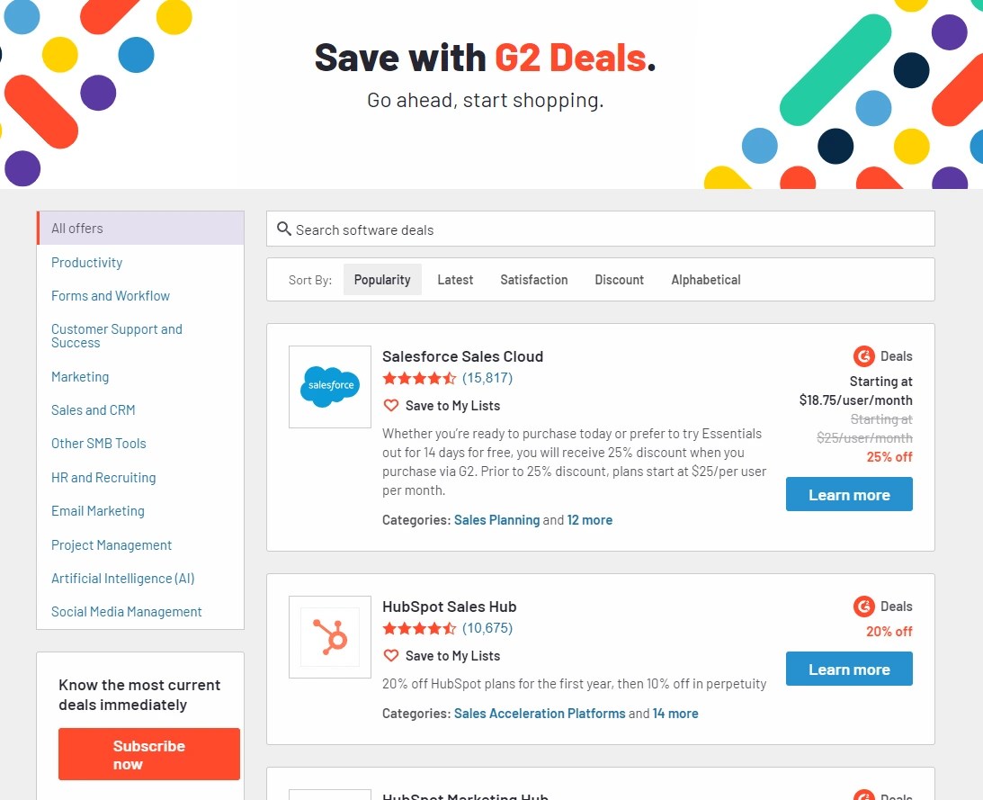 G2 Deals screenshot