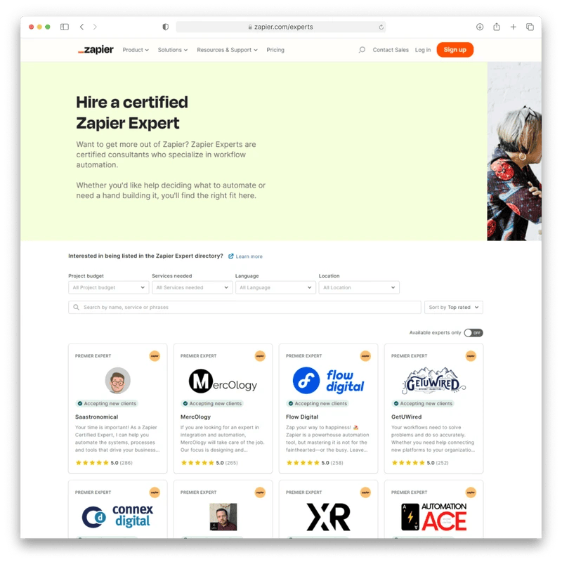PartnerPage app marketplace software example zapier