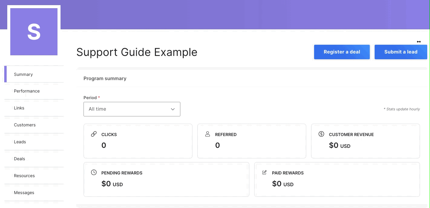 PartnerStack referral software app screenshot