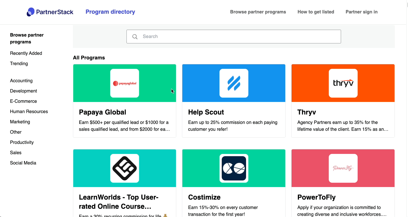 PartnerStack marketplace apps GIFT