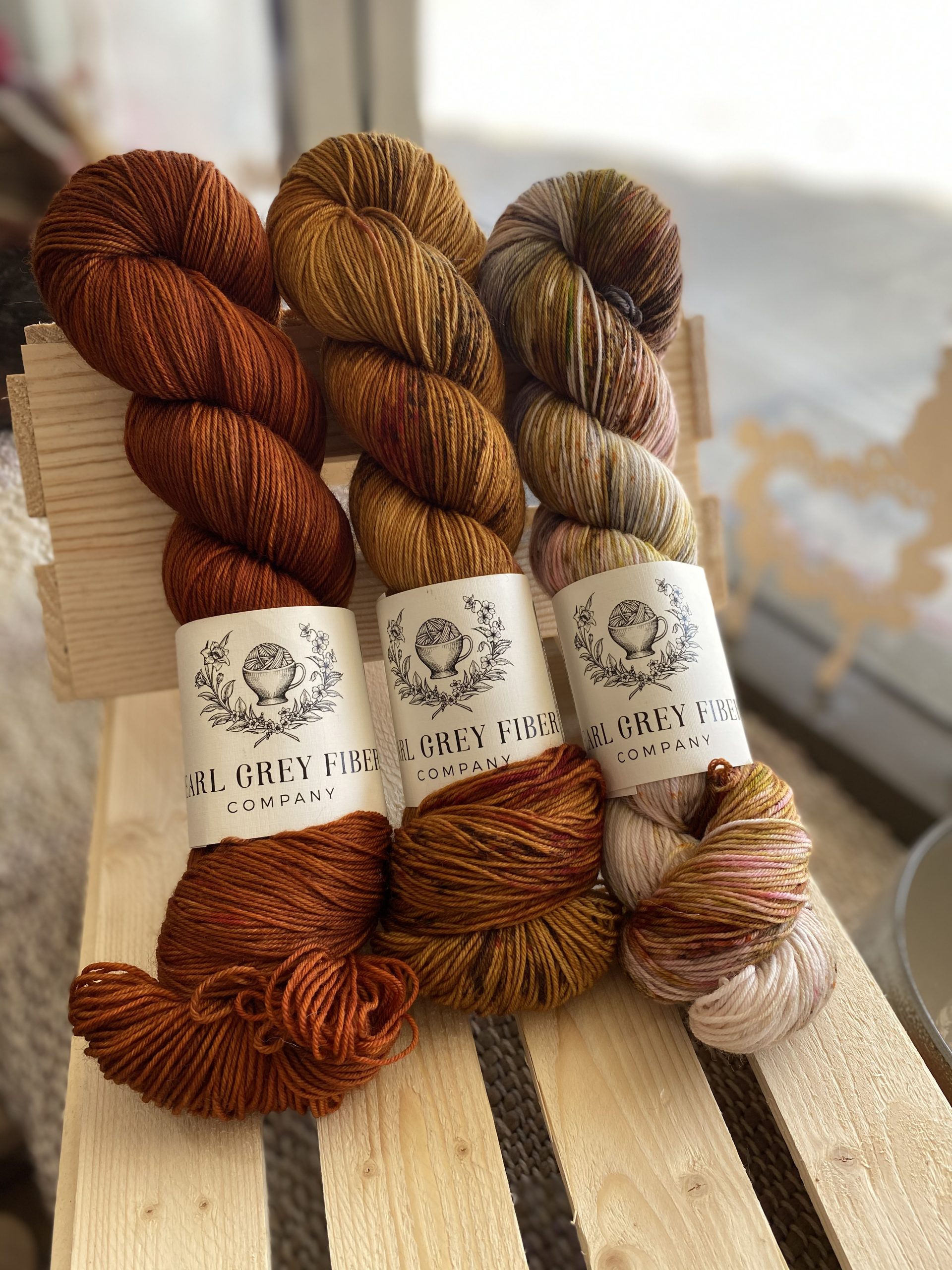 Darjeeling Sock L-R: Petty, Chai Spice, Moth Wings
