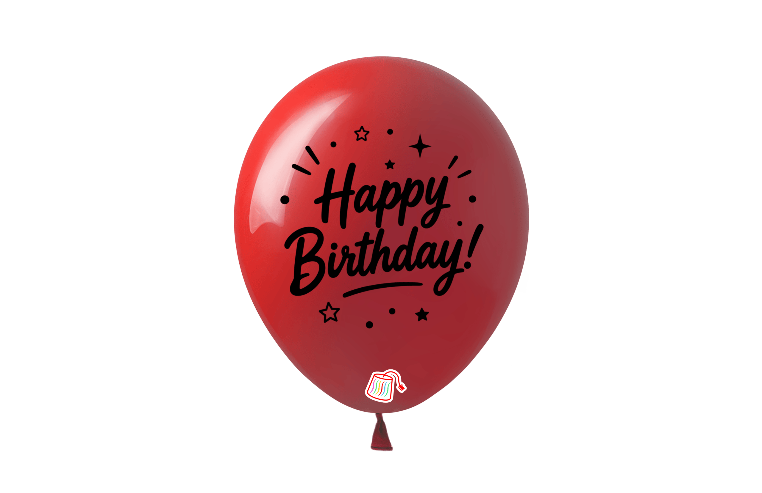 12" #010 RED BDAY PRINTED - 50PCS/BAG