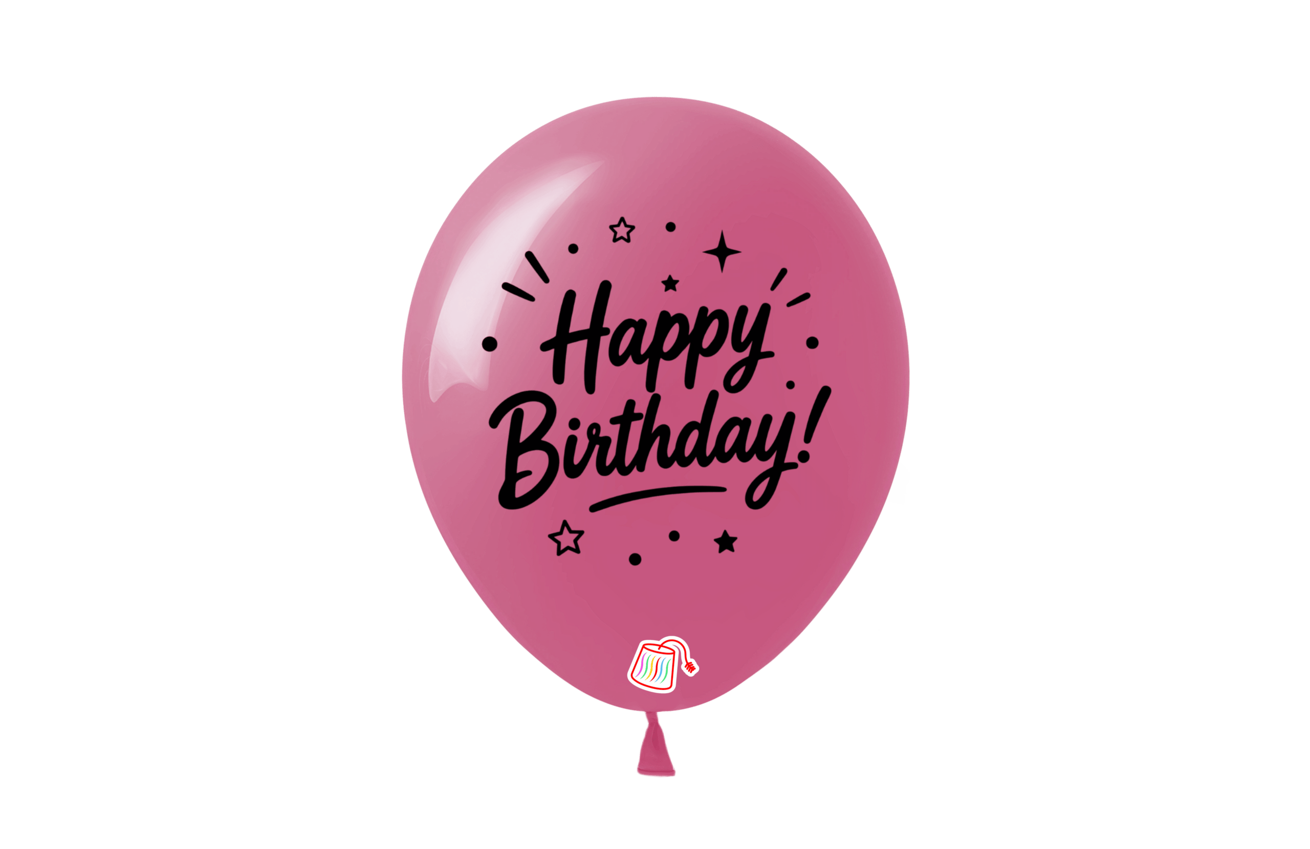 12" #013 BERY PINK BDAY PRINTED - 50PCS/BAG