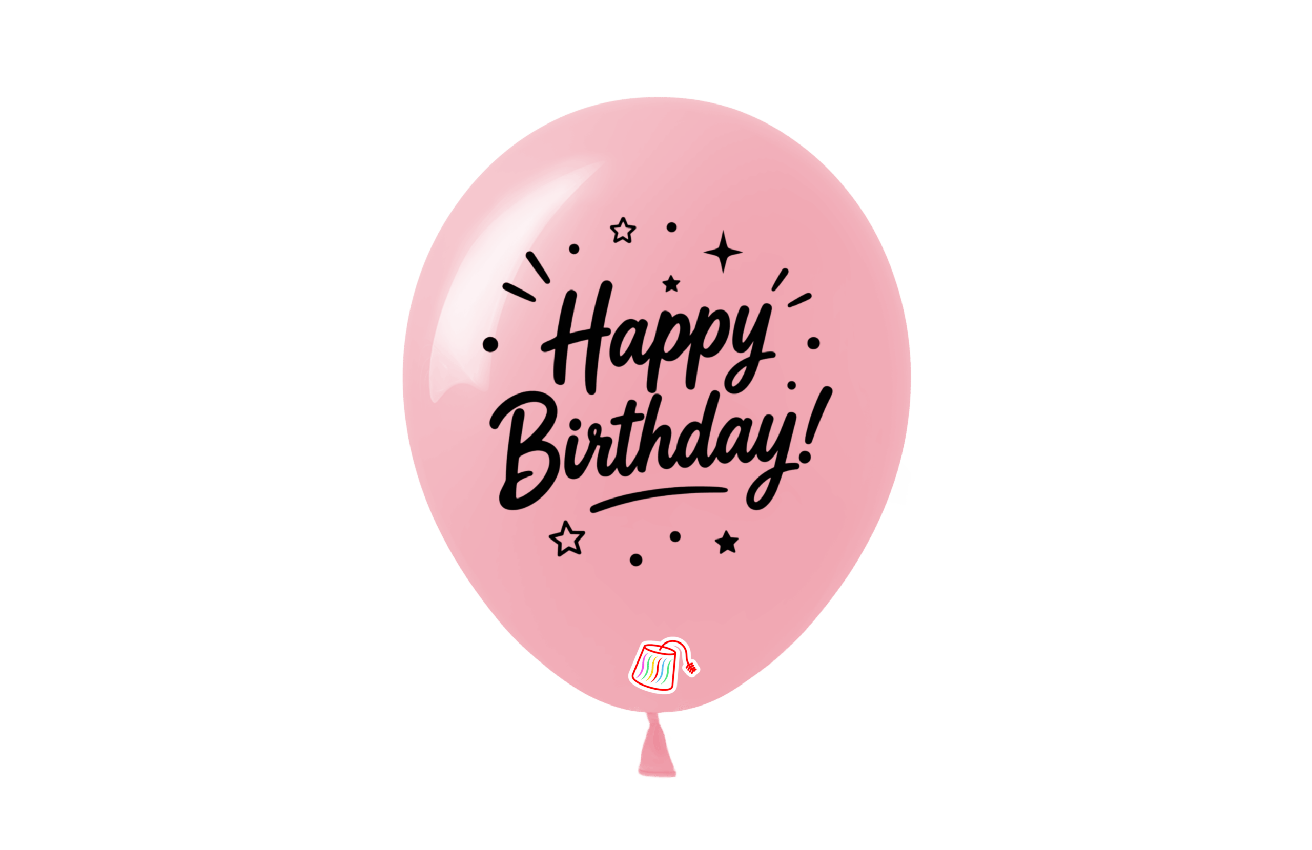 12" #031 BABY PINK BDAY PRINTED - 50PCS/BAG