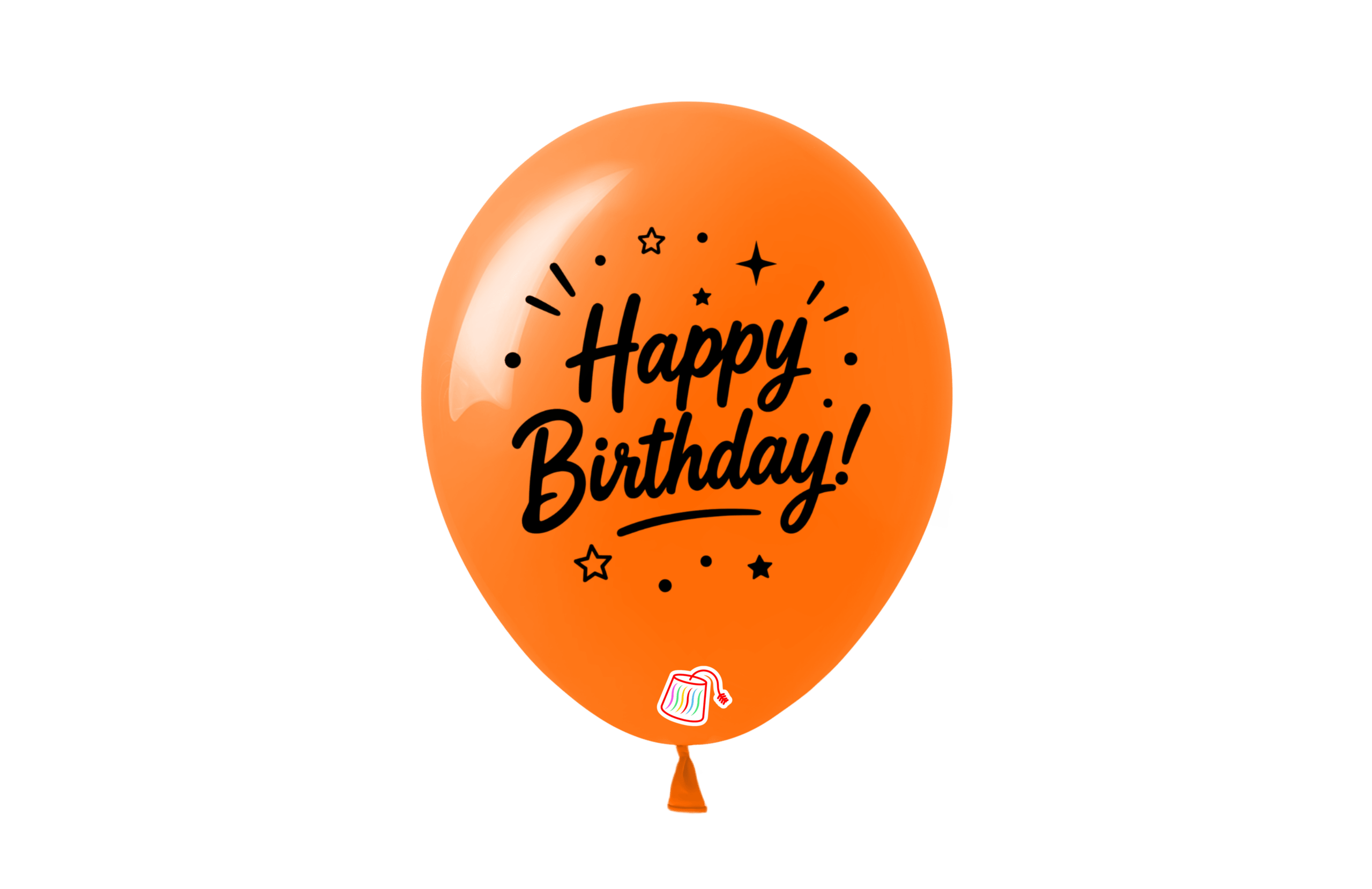 12" #050 ORANGE BDAY PRINTED - 50PCS/BAG